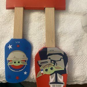 STAR WARS MANDALORIAN Cooking Silicone & WOODEN  Spatula & Spoon set